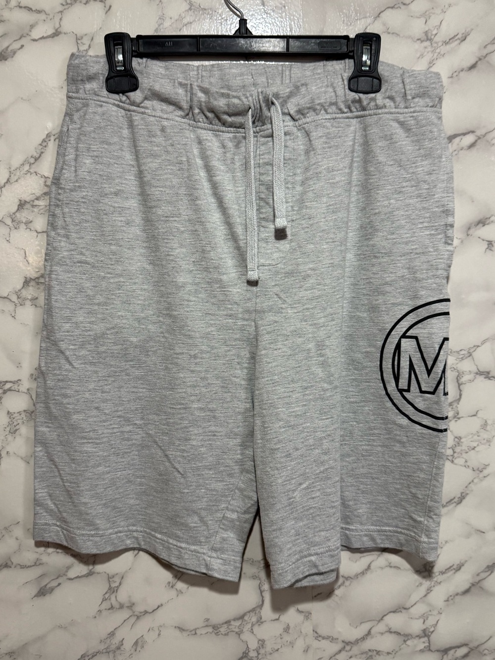 Michael Kors Light Gray Drawstring Athletic Shorts with Logo M
